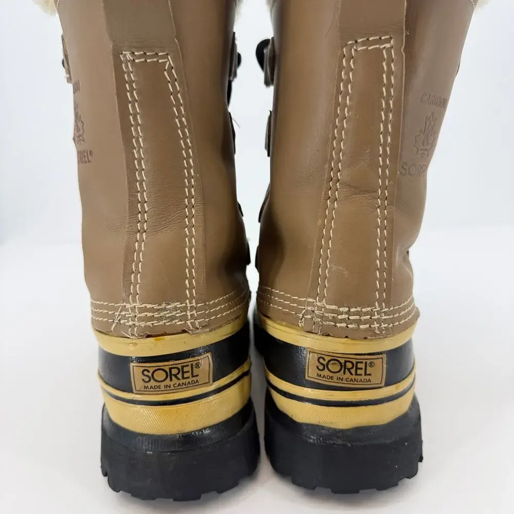 Vintage Sorel Caribou Boots Womens 8 Mens 6 Kaufman Canada Wool Lined Maple Leaf